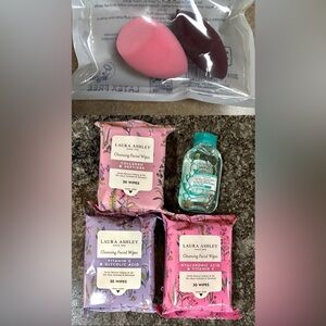 Laura Ashley Facial Wipes, Make Up Sponges, Garnier Micellar Water